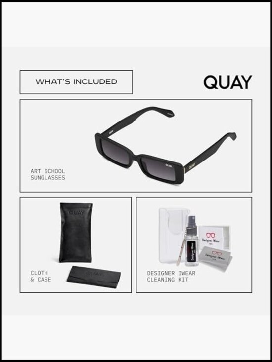 Square Sunglasses for Women + Accessory Kit (Case & Cloth) main image 4